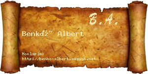 Benkő Albert névjegykártya
