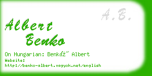 albert benko business card